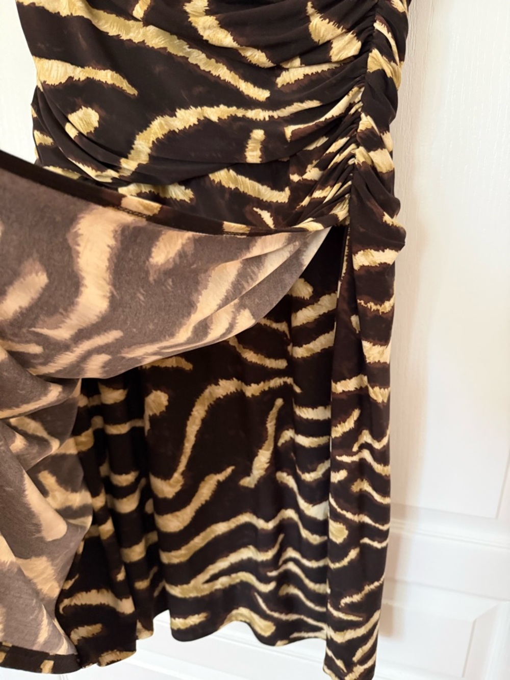Ralph Lauren Sleeveless Brown & Tan Animal Print V-Neck Dress - Picture 7 of 10